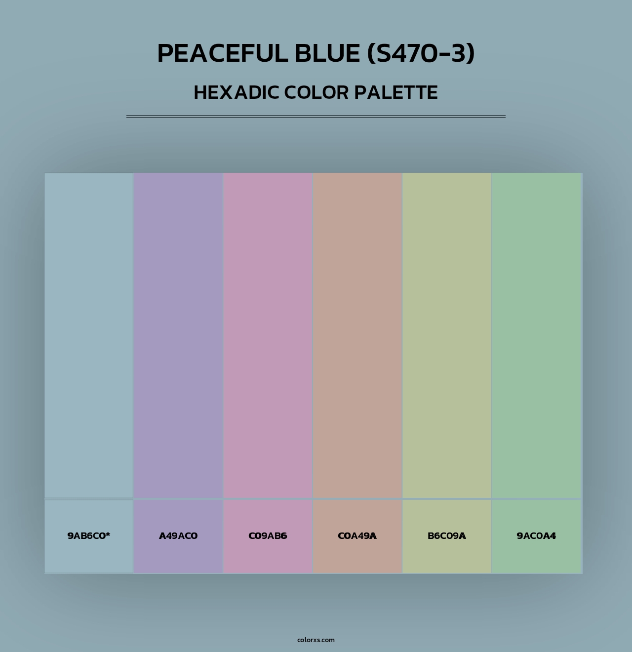 Peaceful Blue (S470-3) - Hexadic Color Palette
