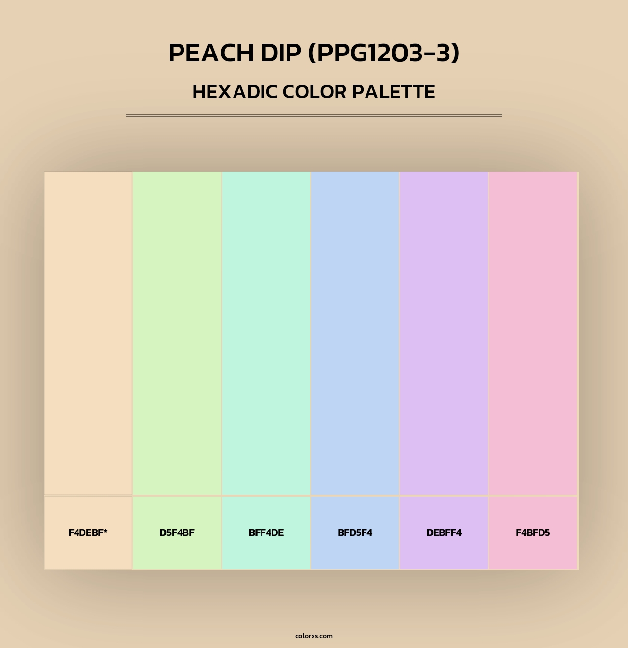 Peach Dip (PPG1203-3) - Hexadic Color Palette