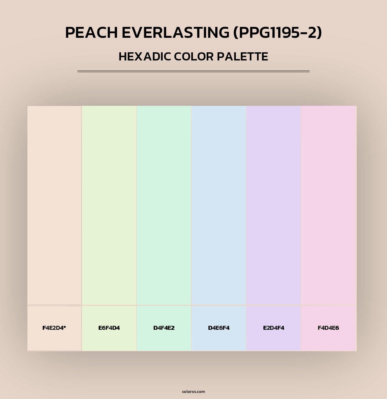 Peach Everlasting (PPG1195-2) - Hexadic Color Palette