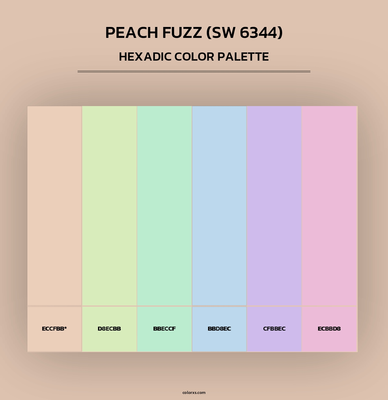 Peach Fuzz (SW 6344) - Hexadic Color Palette