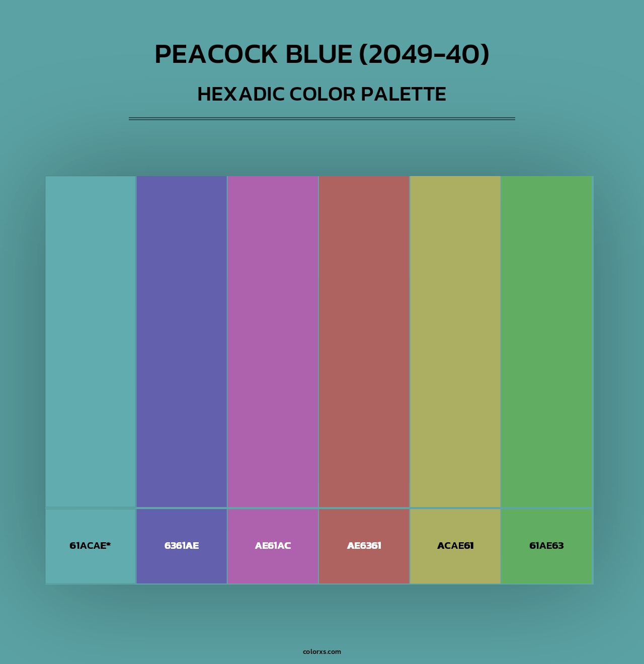 Peacock Blue (2049-40) - Hexadic Color Palette