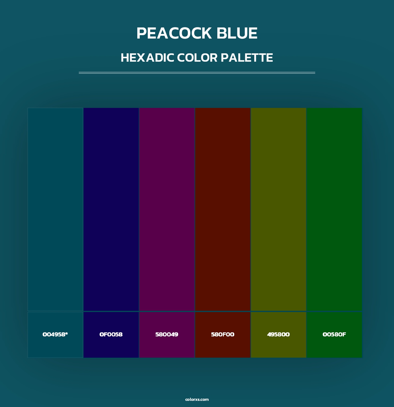 Peacock Blue - Hexadic Color Palette