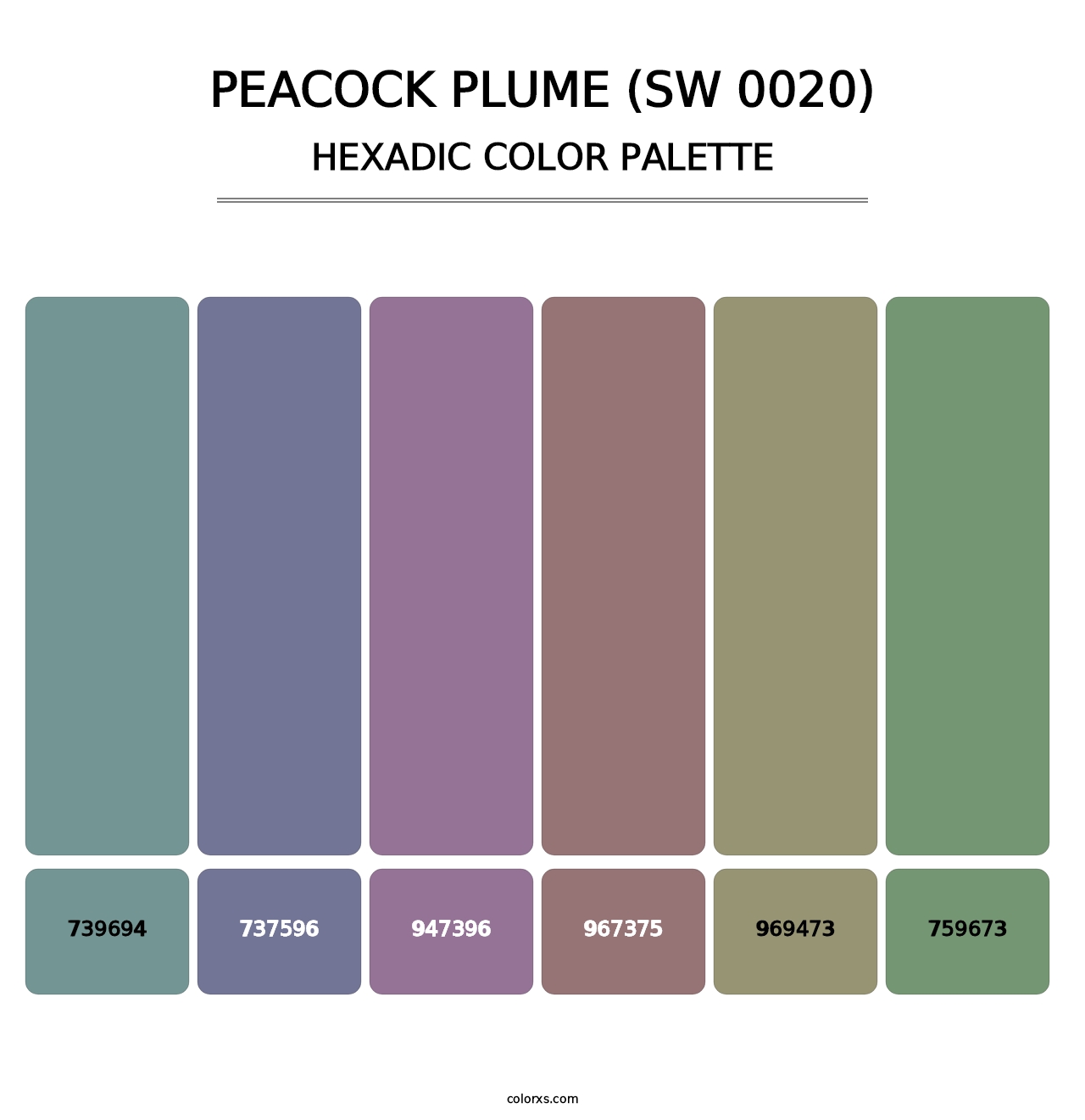 Peacock Plume (SW 0020) - Hexadic Color Palette