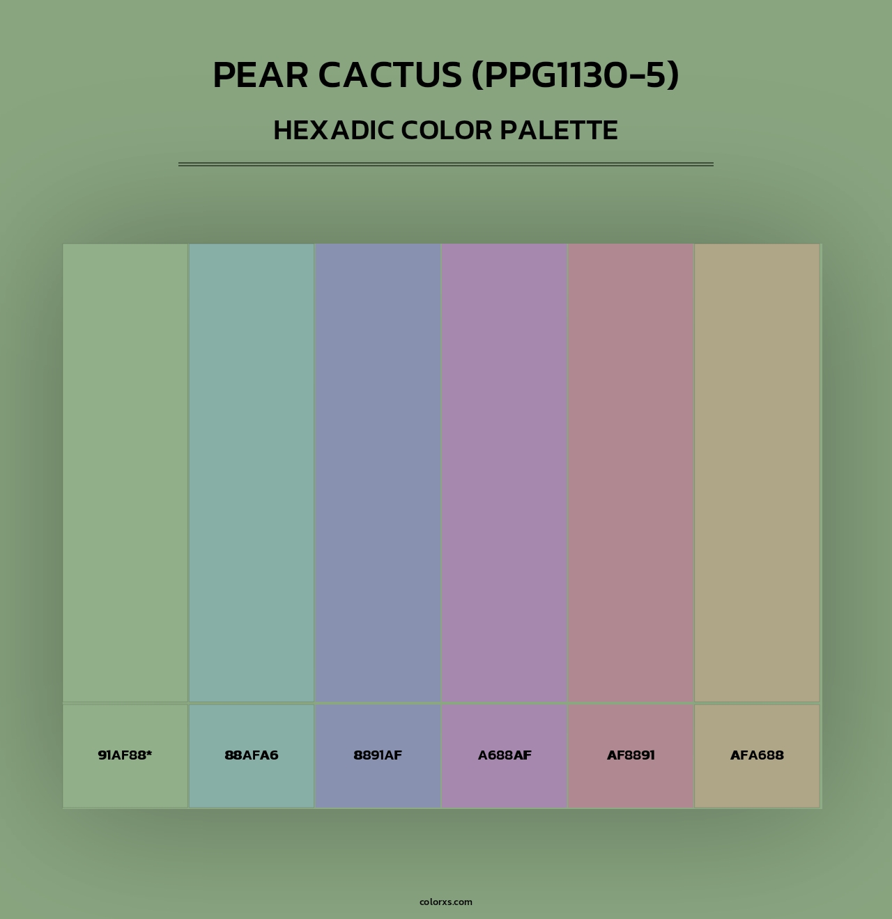 Pear Cactus (PPG1130-5) - Hexadic Color Palette