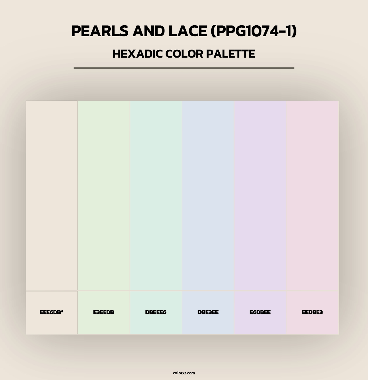 Pearls And Lace (PPG1074-1) - Hexadic Color Palette