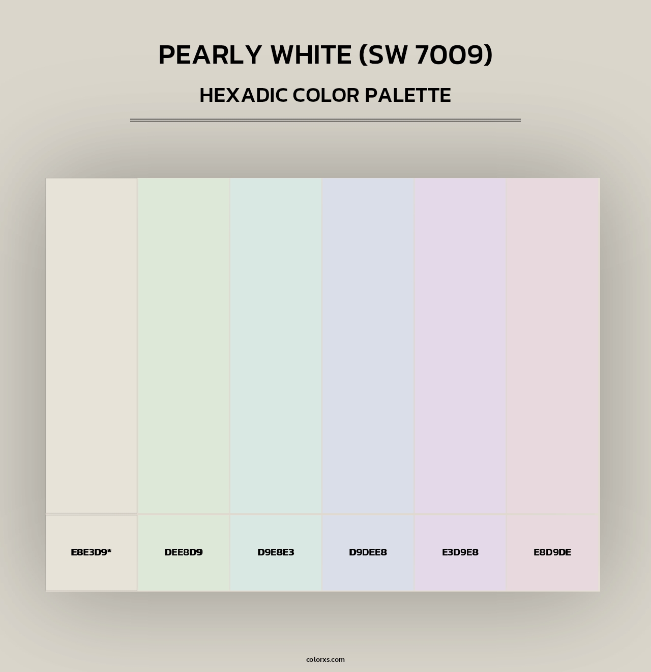 Pearly White (SW 7009) - Hexadic Color Palette