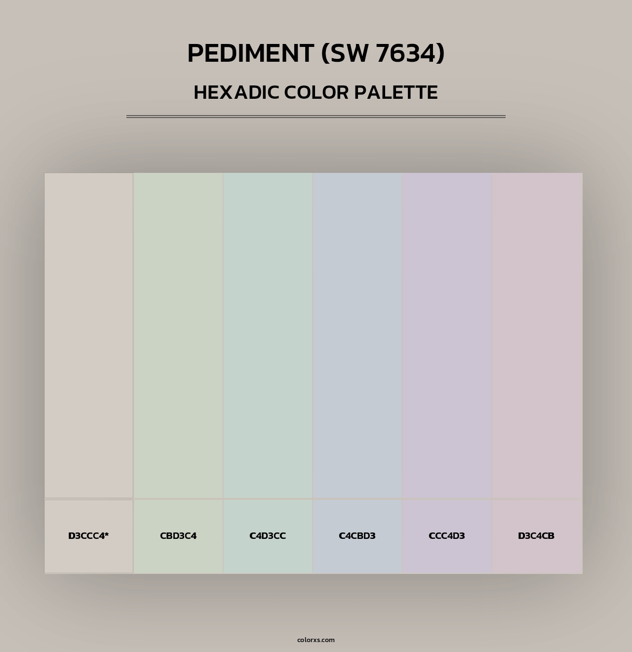 Pediment (SW 7634) - Hexadic Color Palette