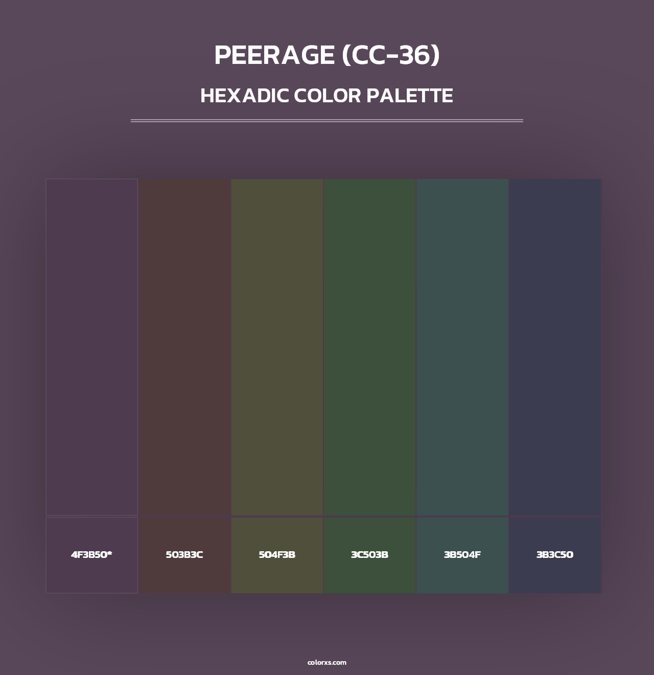 Peerage (CC-36) - Hexadic Color Palette