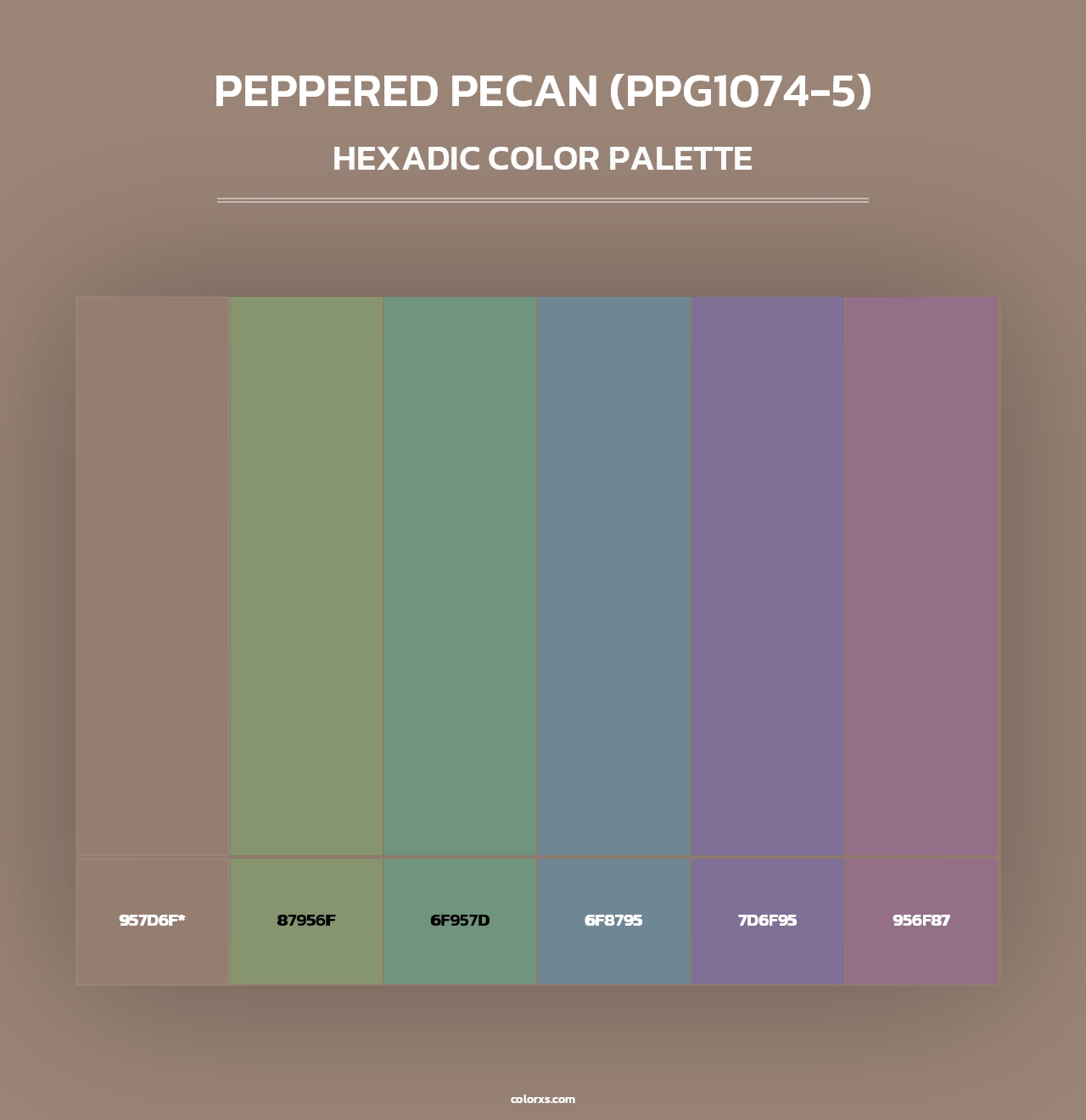 Peppered Pecan (PPG1074-5) - Hexadic Color Palette