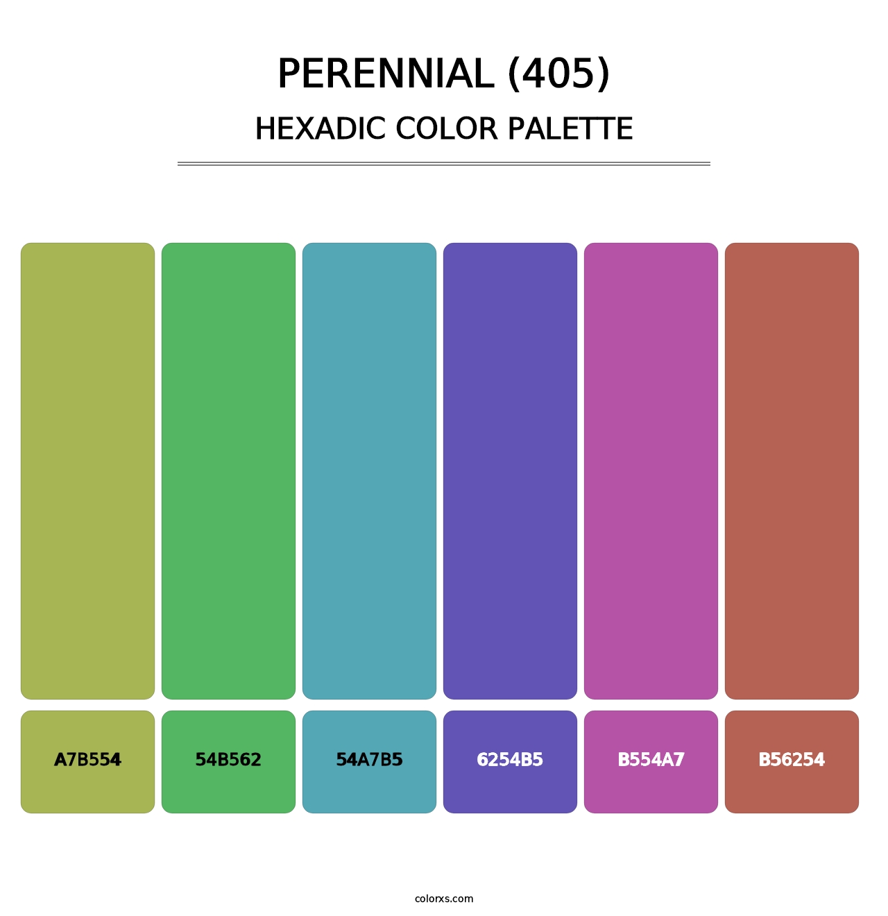 Perennial (405) - Hexadic Color Palette