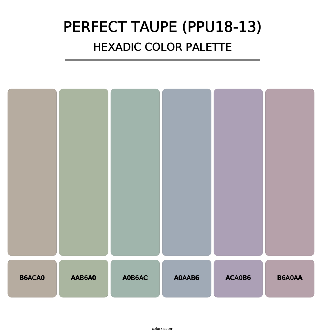 Perfect Taupe (PPU18-13) - Hexadic Color Palette