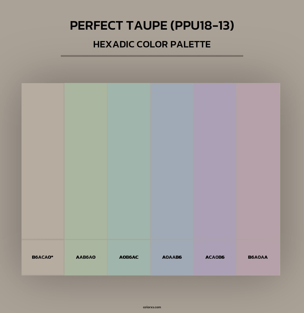 Perfect Taupe (PPU18-13) - Hexadic Color Palette