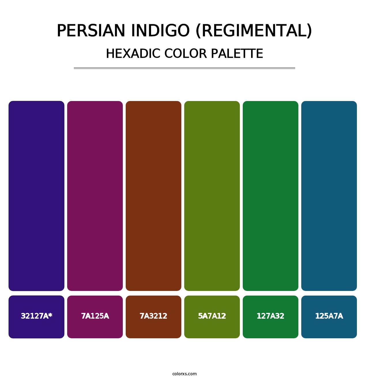 Persian Indigo (Regimental) - Hexadic Color Palette