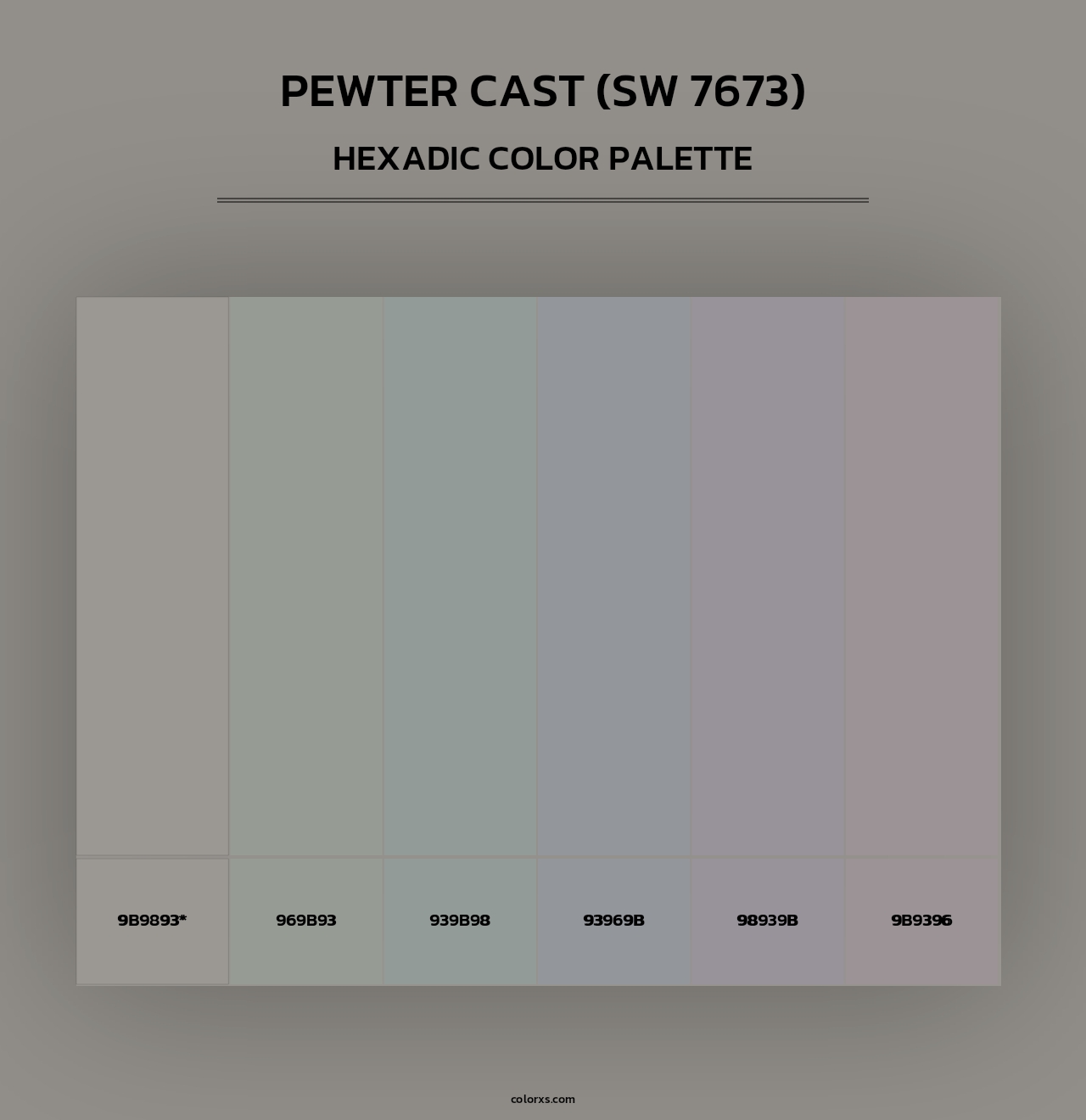 Pewter Cast (SW 7673) - Hexadic Color Palette