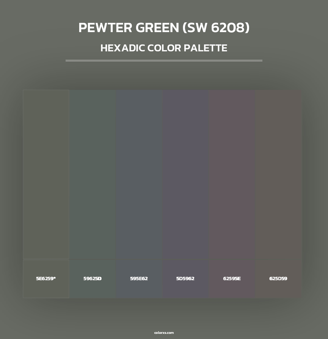 Pewter Green (SW 6208) - Hexadic Color Palette