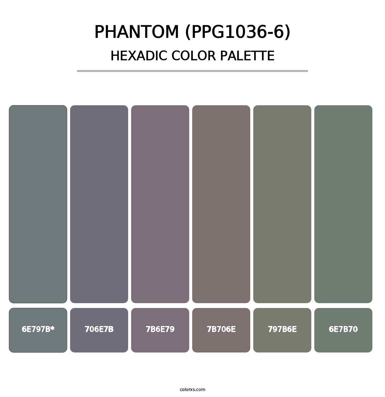 Phantom (PPG1036-6) - Hexadic Color Palette