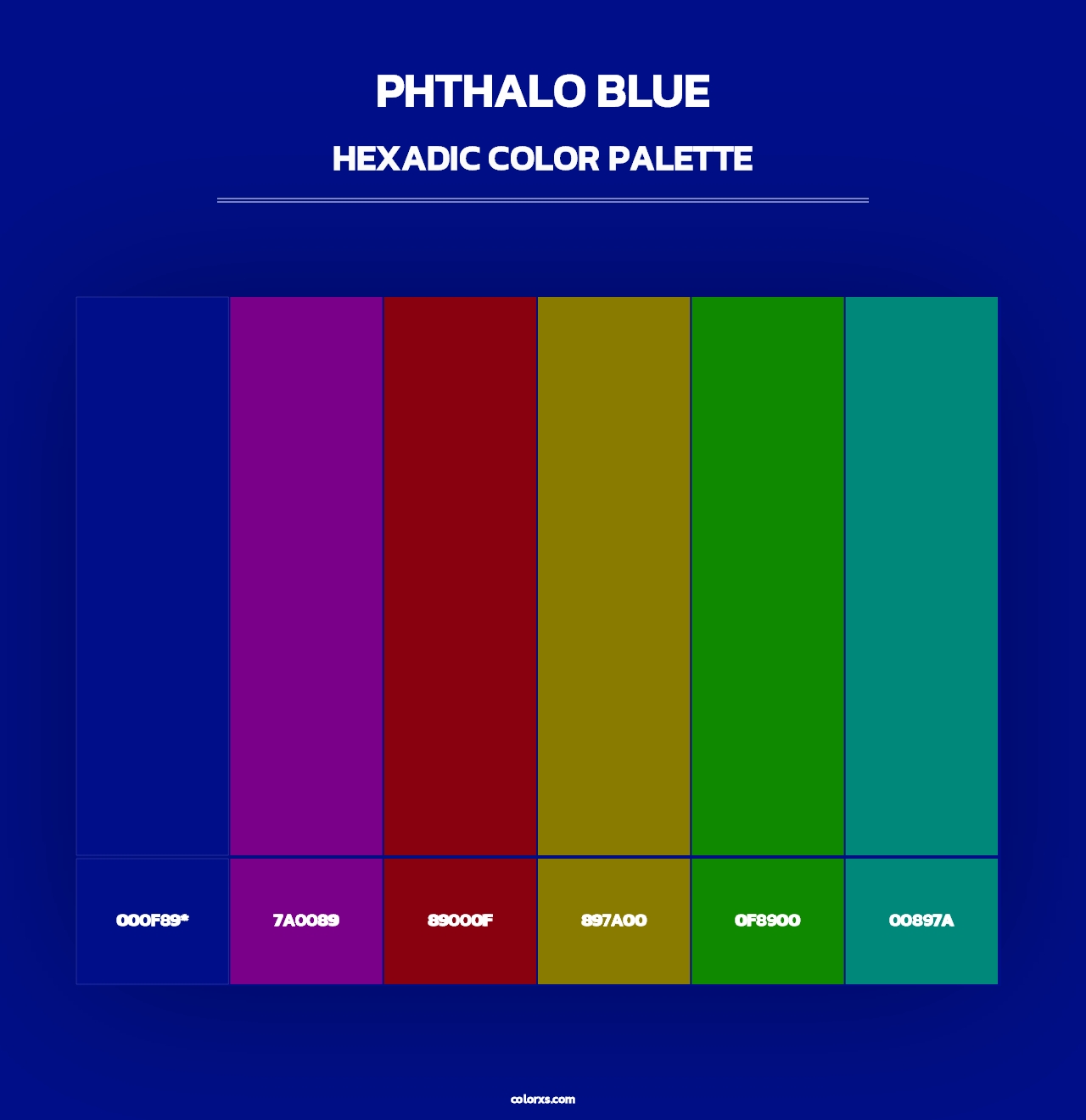 Phthalo Blue - Hexadic Color Palette