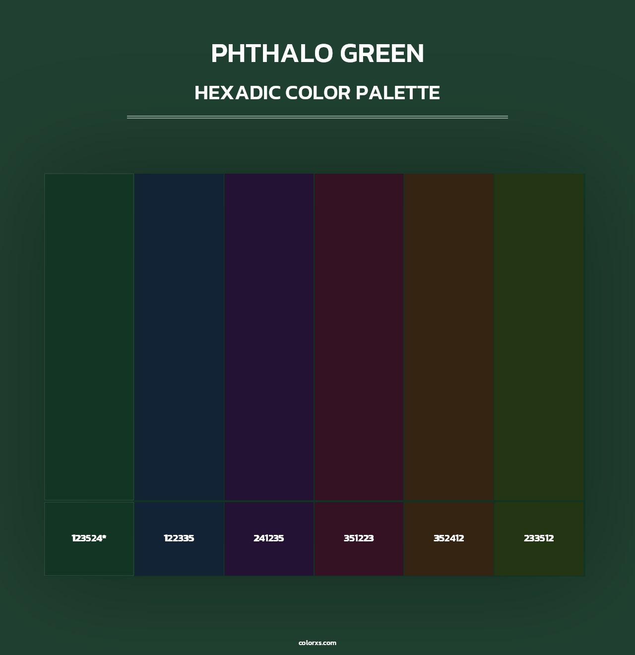 Phthalo Green - Hexadic Color Palette