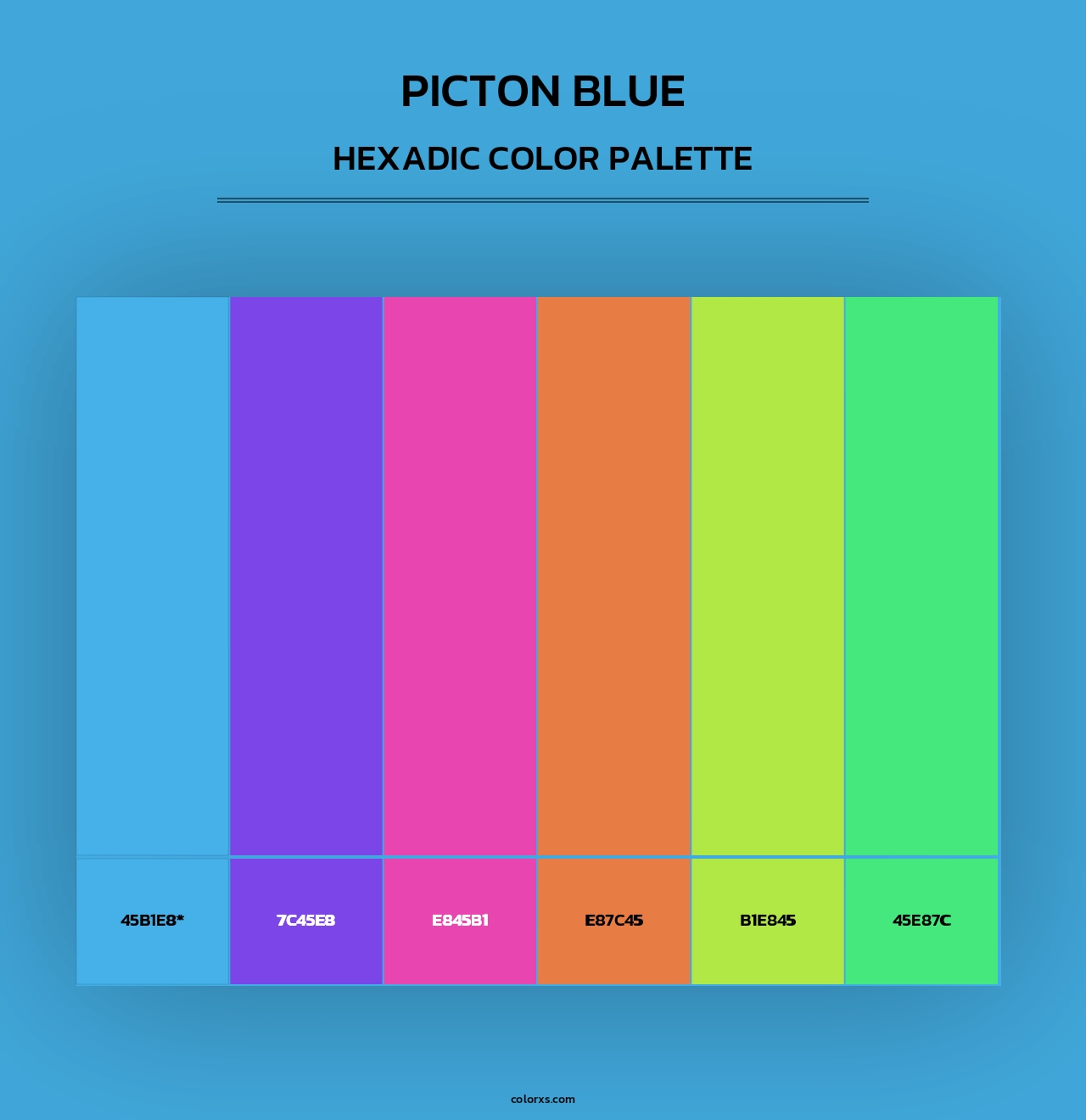 Picton Blue - Hexadic Color Palette