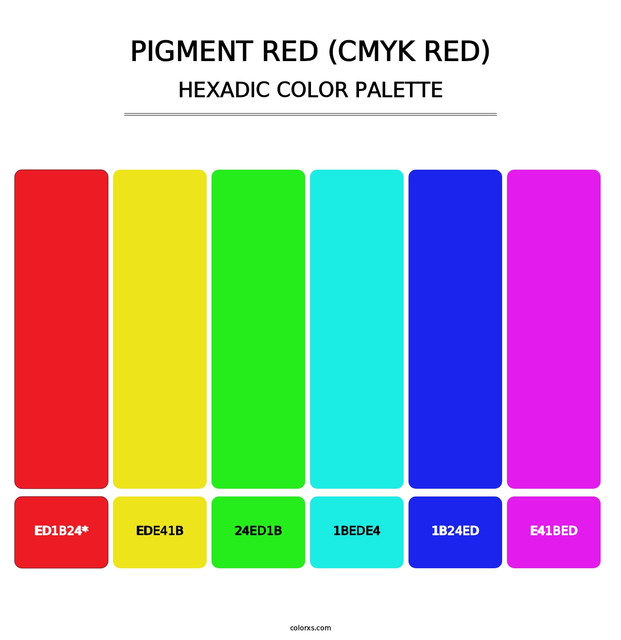 Pigment Red (CMYK Red) - Hexadic Color Palette