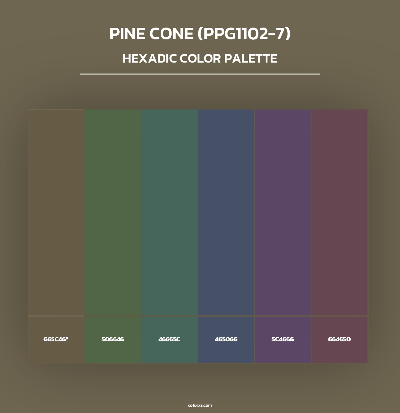 Pine Cone (PPG1102-7) - Hexadic Color Palette