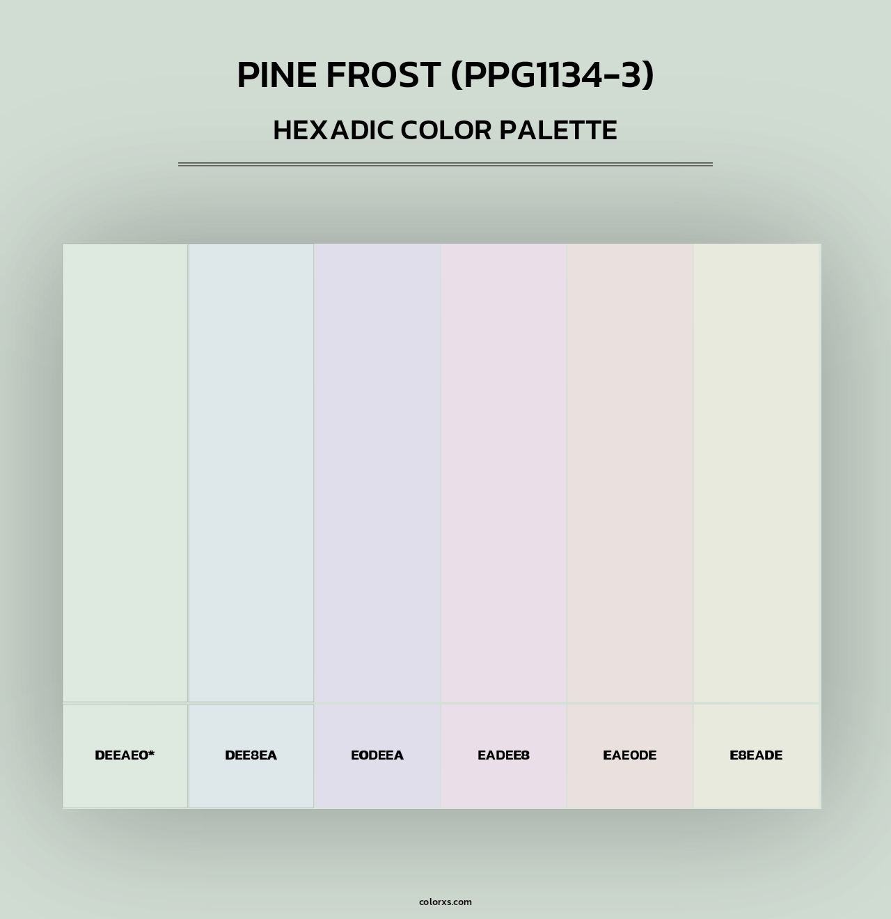 Pine Frost (PPG1134-3) - Hexadic Color Palette