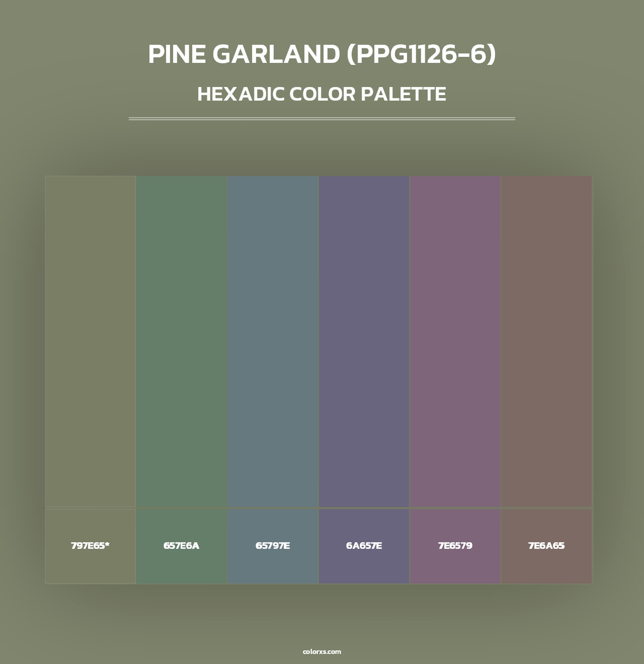 Pine Garland (PPG1126-6) - Hexadic Color Palette