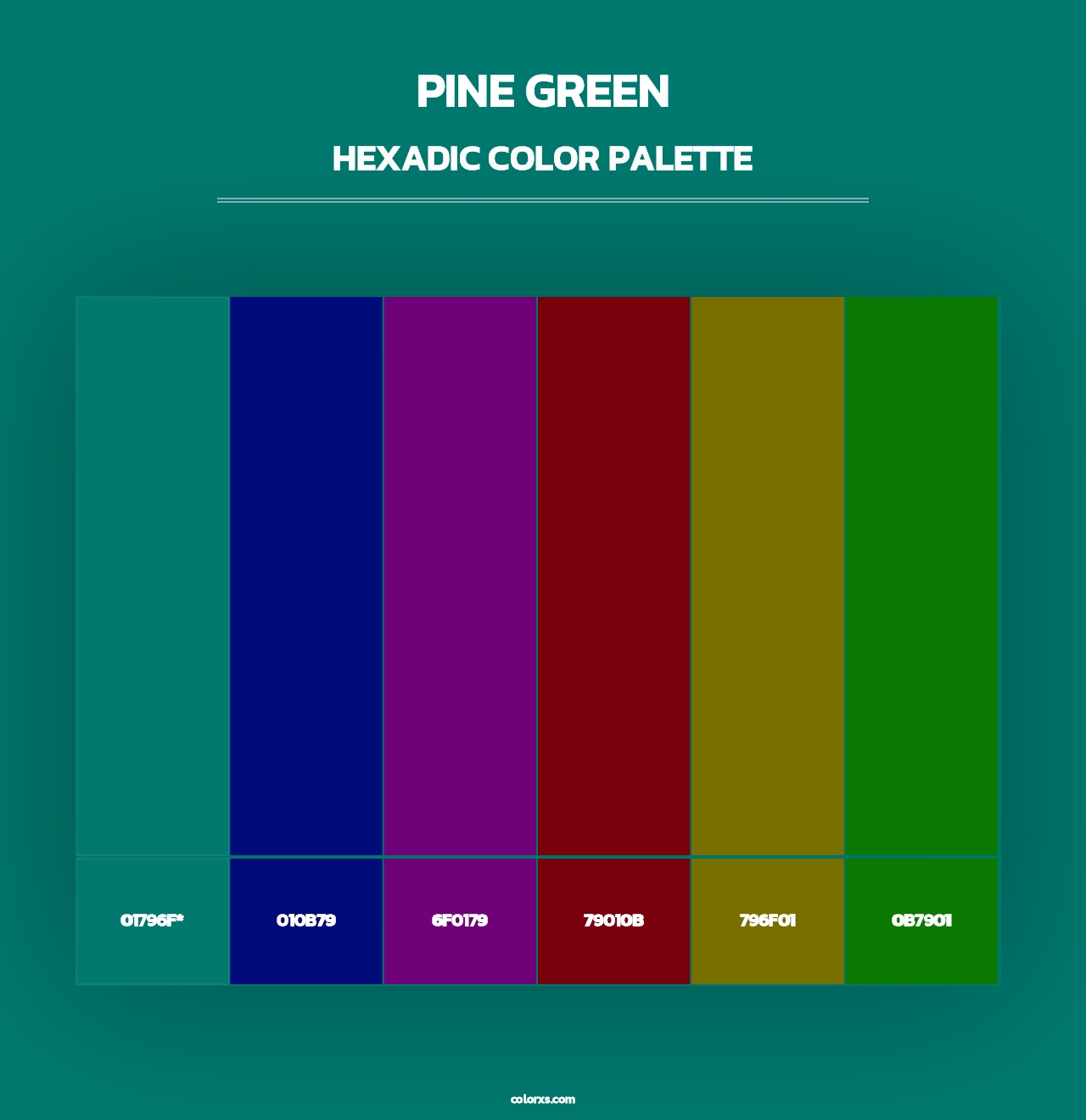Pine Green - Hexadic Color Palette