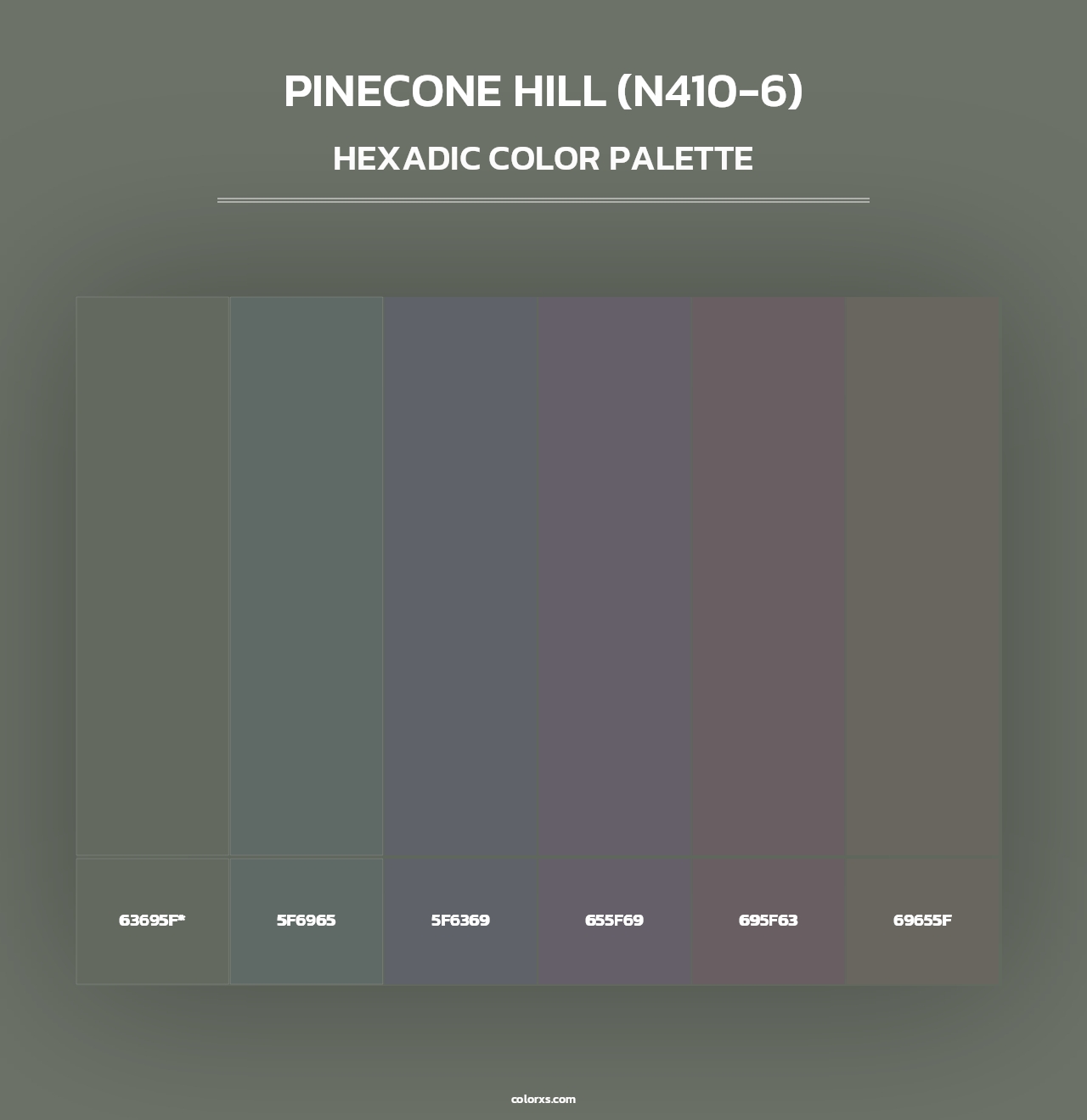 Pinecone Hill (N410-6) - Hexadic Color Palette