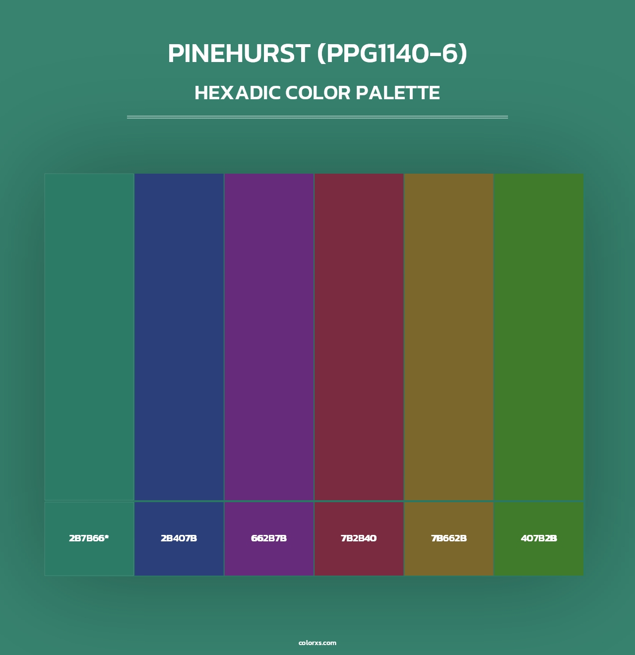 Pinehurst (PPG1140-6) - Hexadic Color Palette