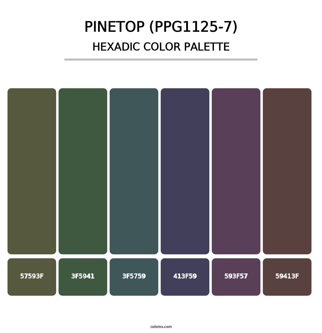 Pinetop (PPG1125-7) - Hexadic Color Palette