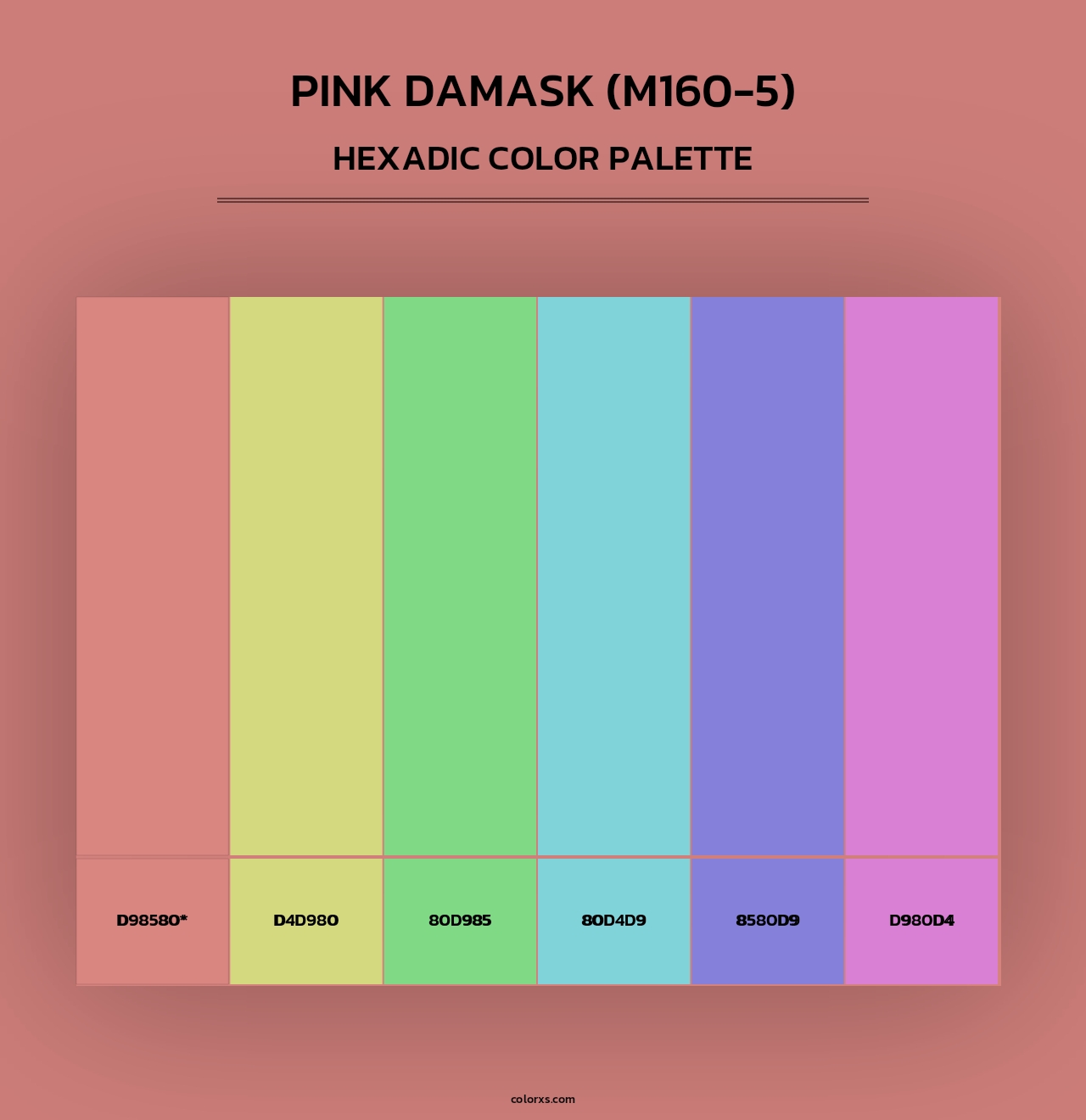 Pink Damask (M160-5) - Hexadic Color Palette