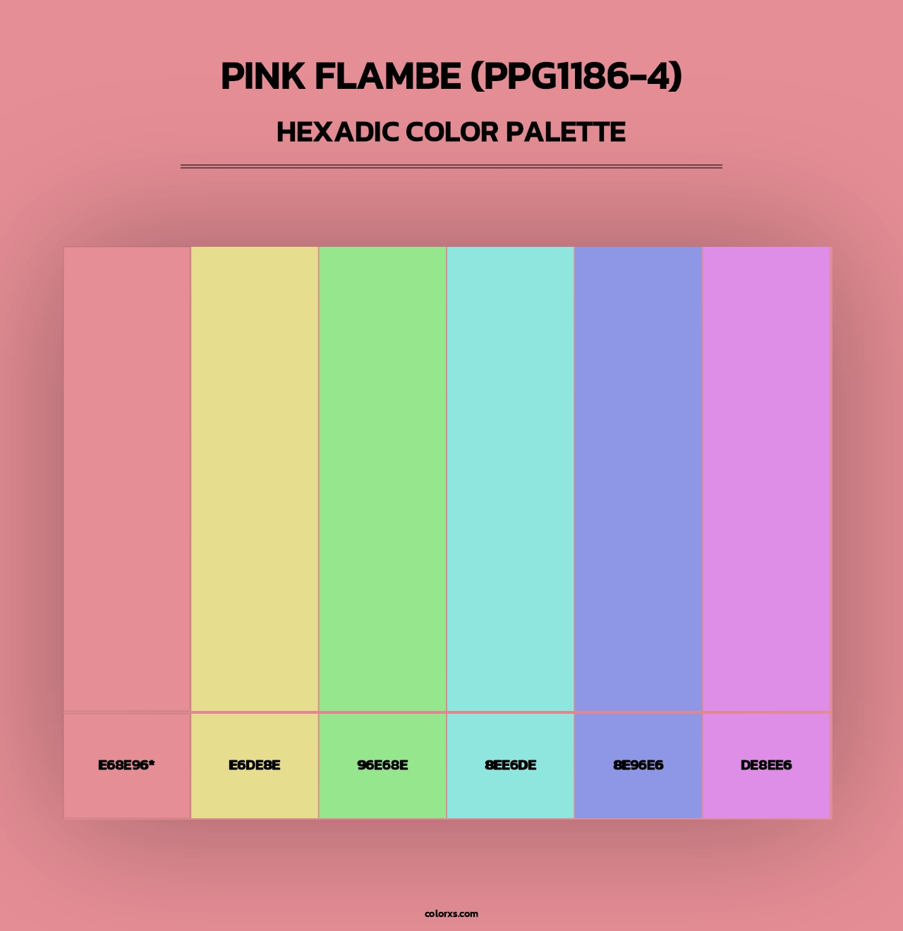 Pink Flambe (PPG1186-4) - Hexadic Color Palette