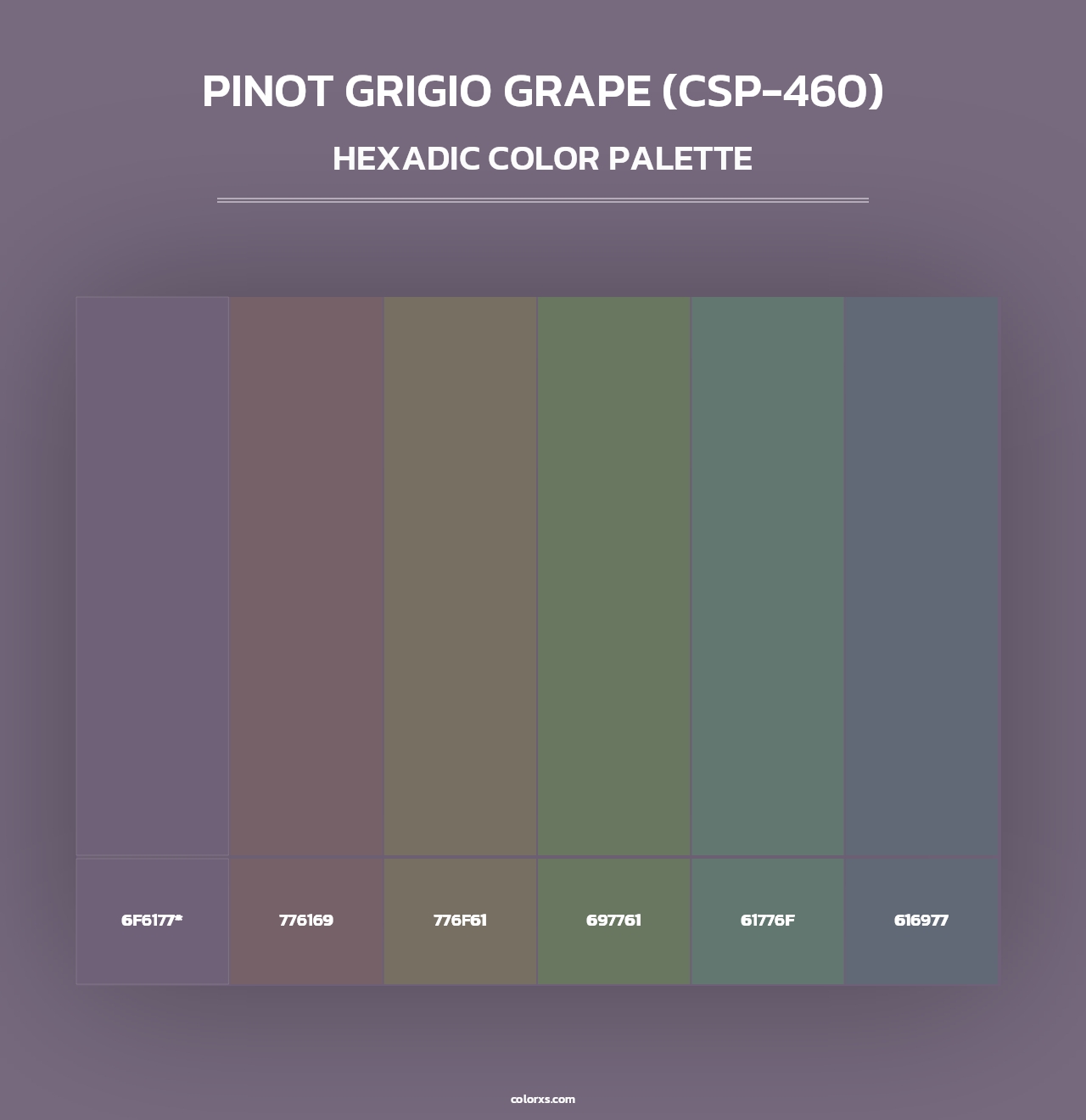Pinot Grigio Grape (CSP-460) - Hexadic Color Palette