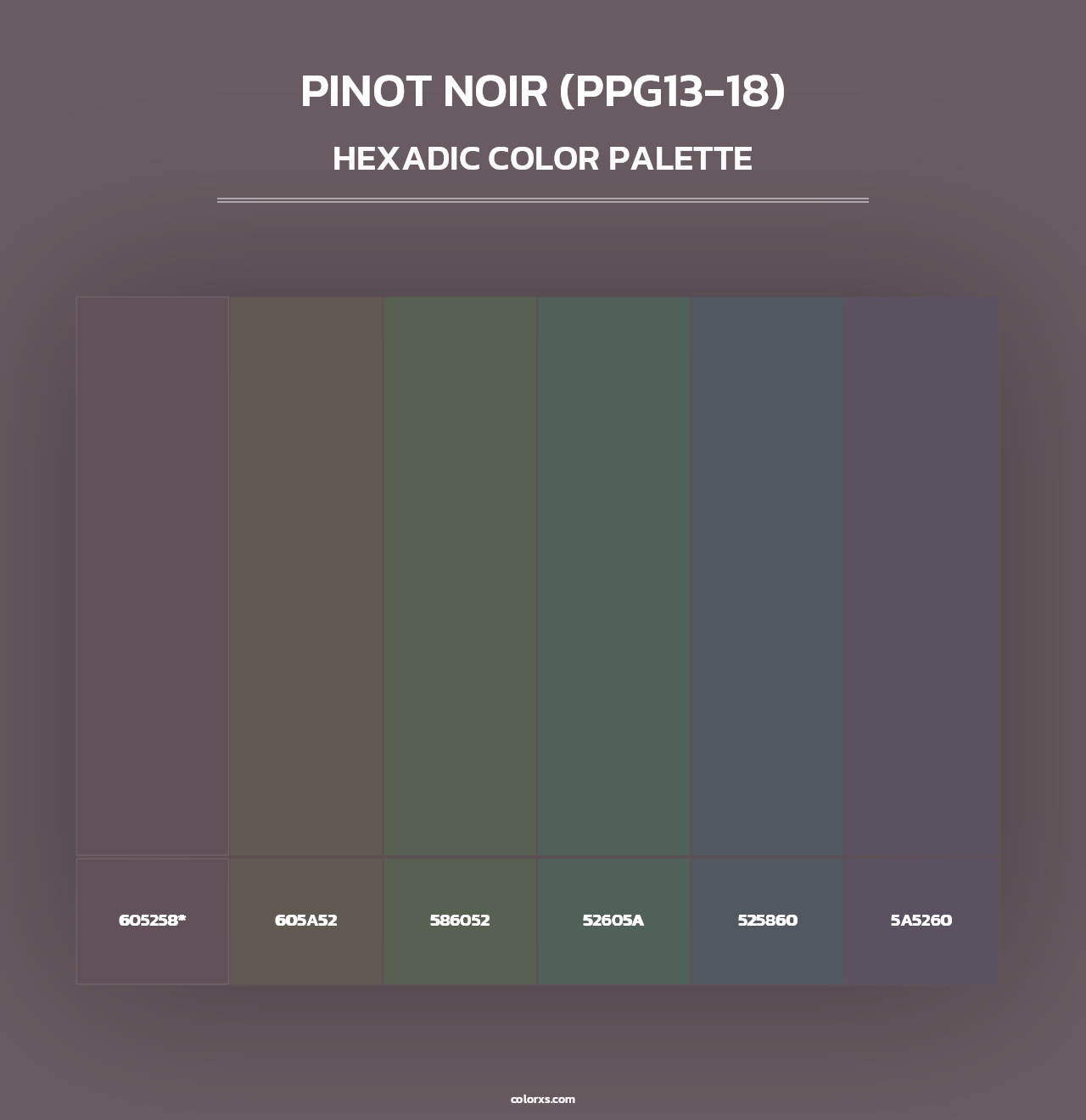 Pinot Noir (PPG13-18) - Hexadic Color Palette