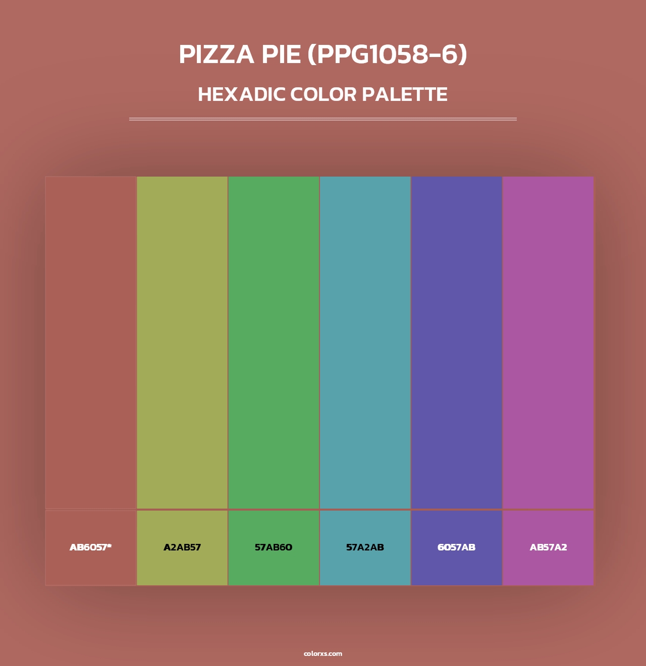 Pizza Pie (PPG1058-6) - Hexadic Color Palette
