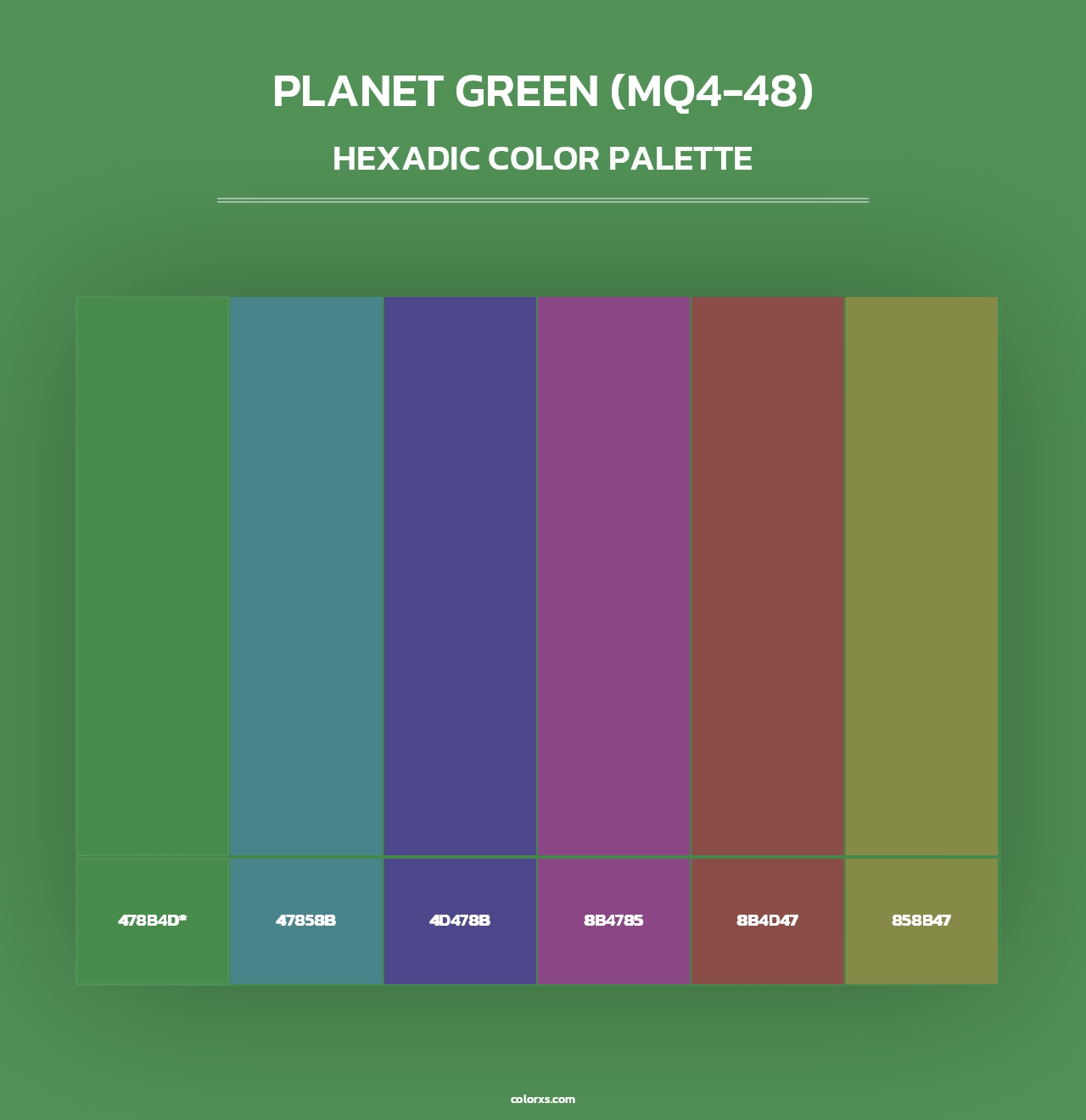 Planet Green (MQ4-48) - Hexadic Color Palette
