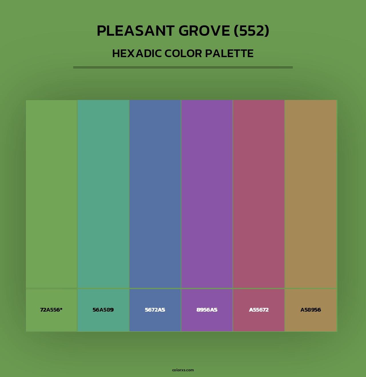Pleasant Grove (552) - Hexadic Color Palette