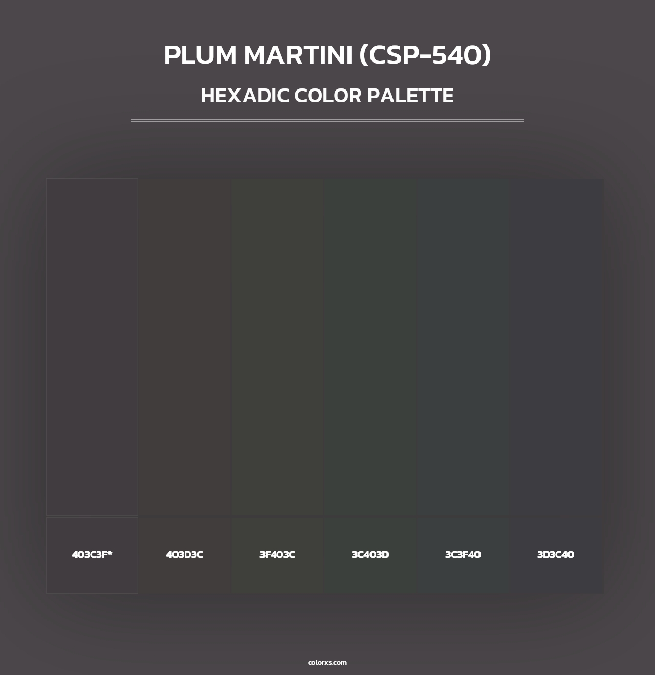 Plum Martini (CSP-540) - Hexadic Color Palette