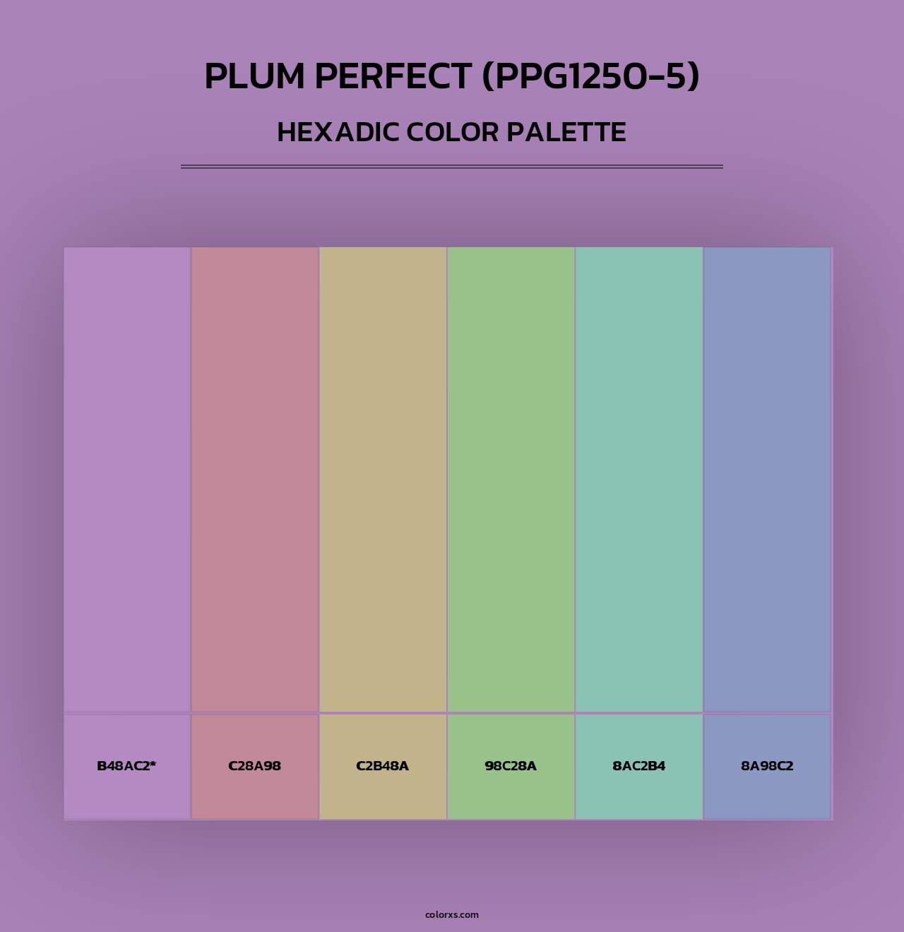 Plum Perfect (PPG1250-5) - Hexadic Color Palette