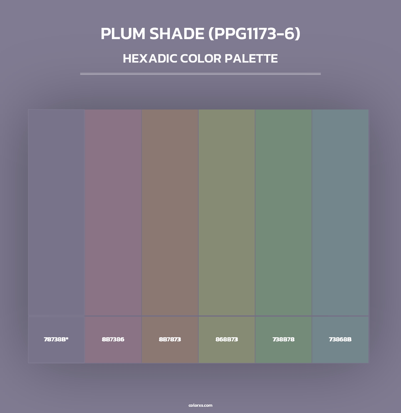 Plum Shade (PPG1173-6) - Hexadic Color Palette