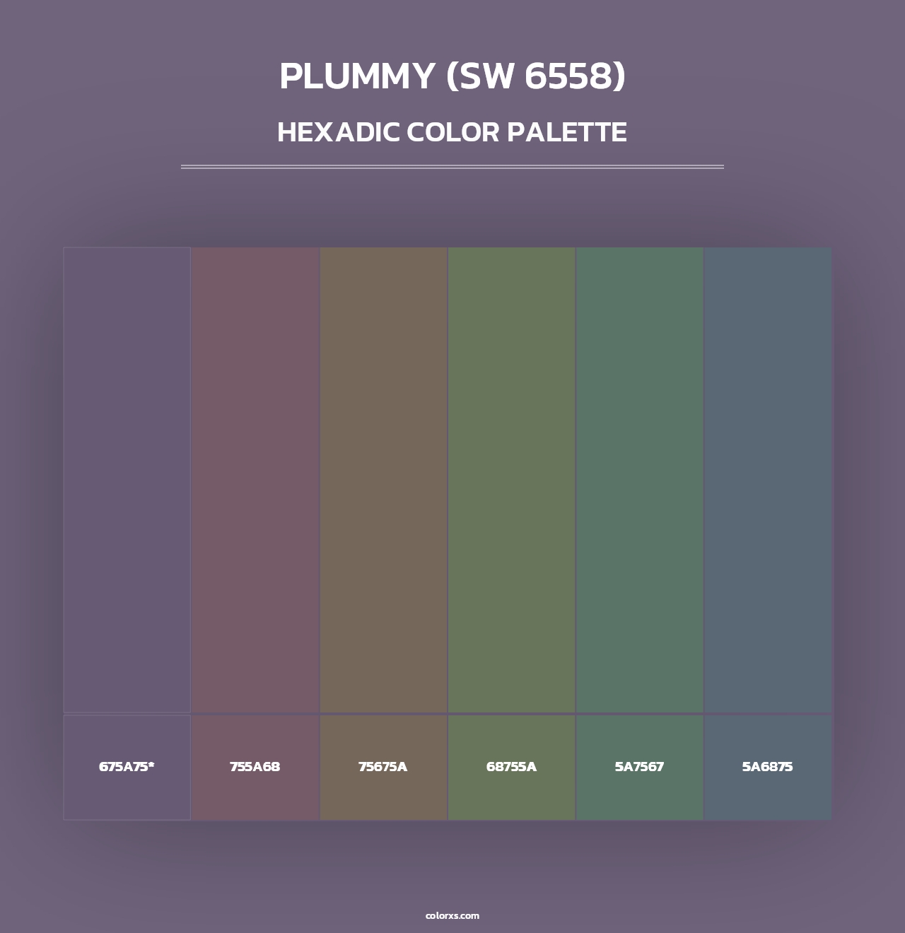 Plummy (SW 6558) - Hexadic Color Palette