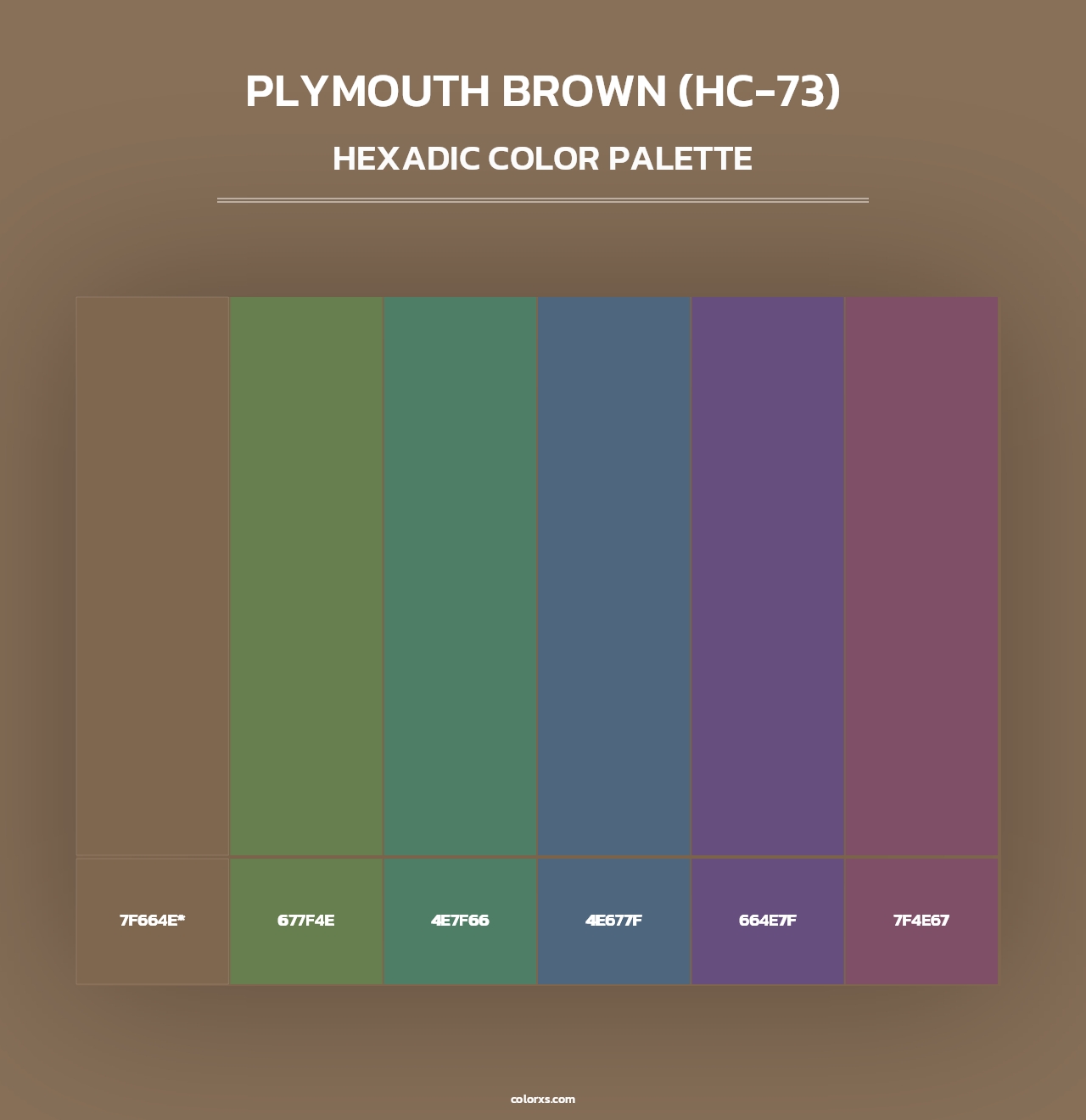 Plymouth Brown (HC-73) - Hexadic Color Palette