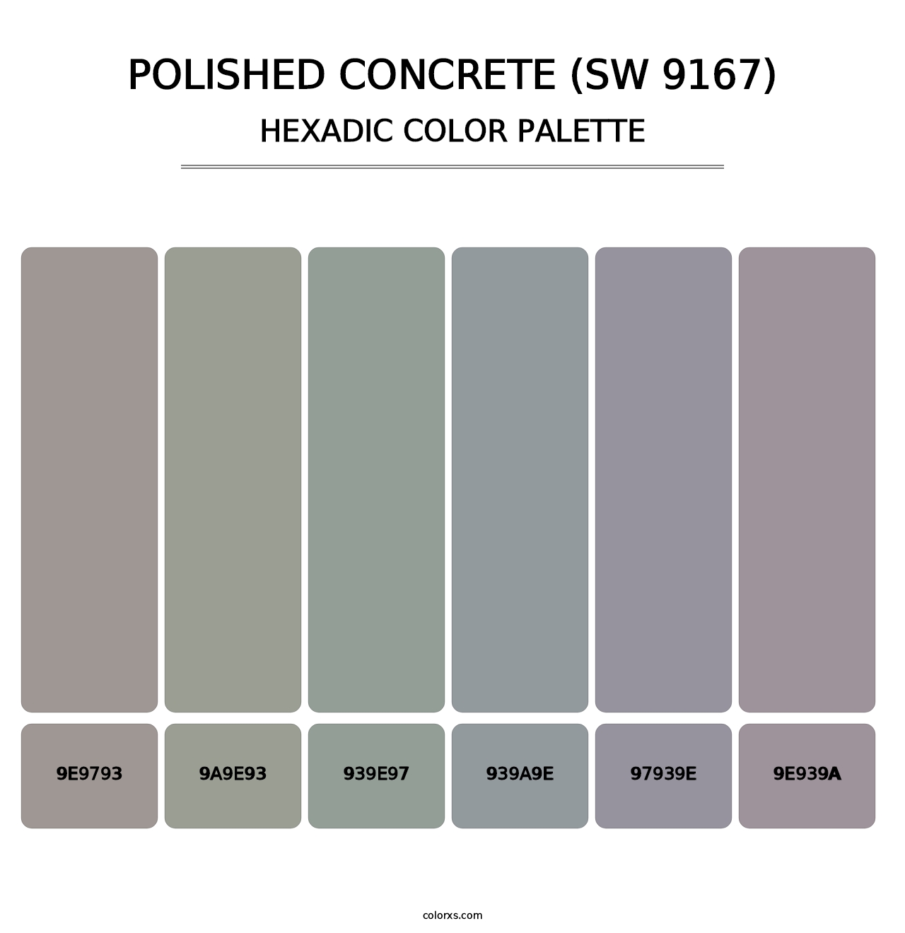 Polished Concrete (SW 9167) - Hexadic Color Palette