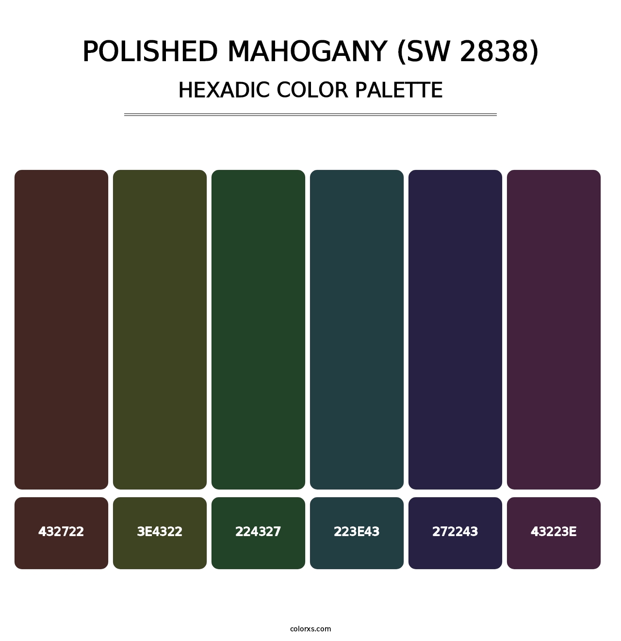 Polished Mahogany (SW 2838) - Hexadic Color Palette