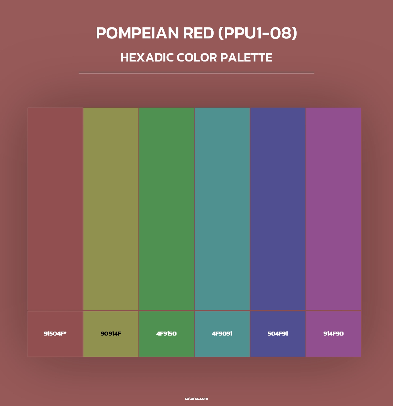 Pompeian Red (PPU1-08) - Hexadic Color Palette