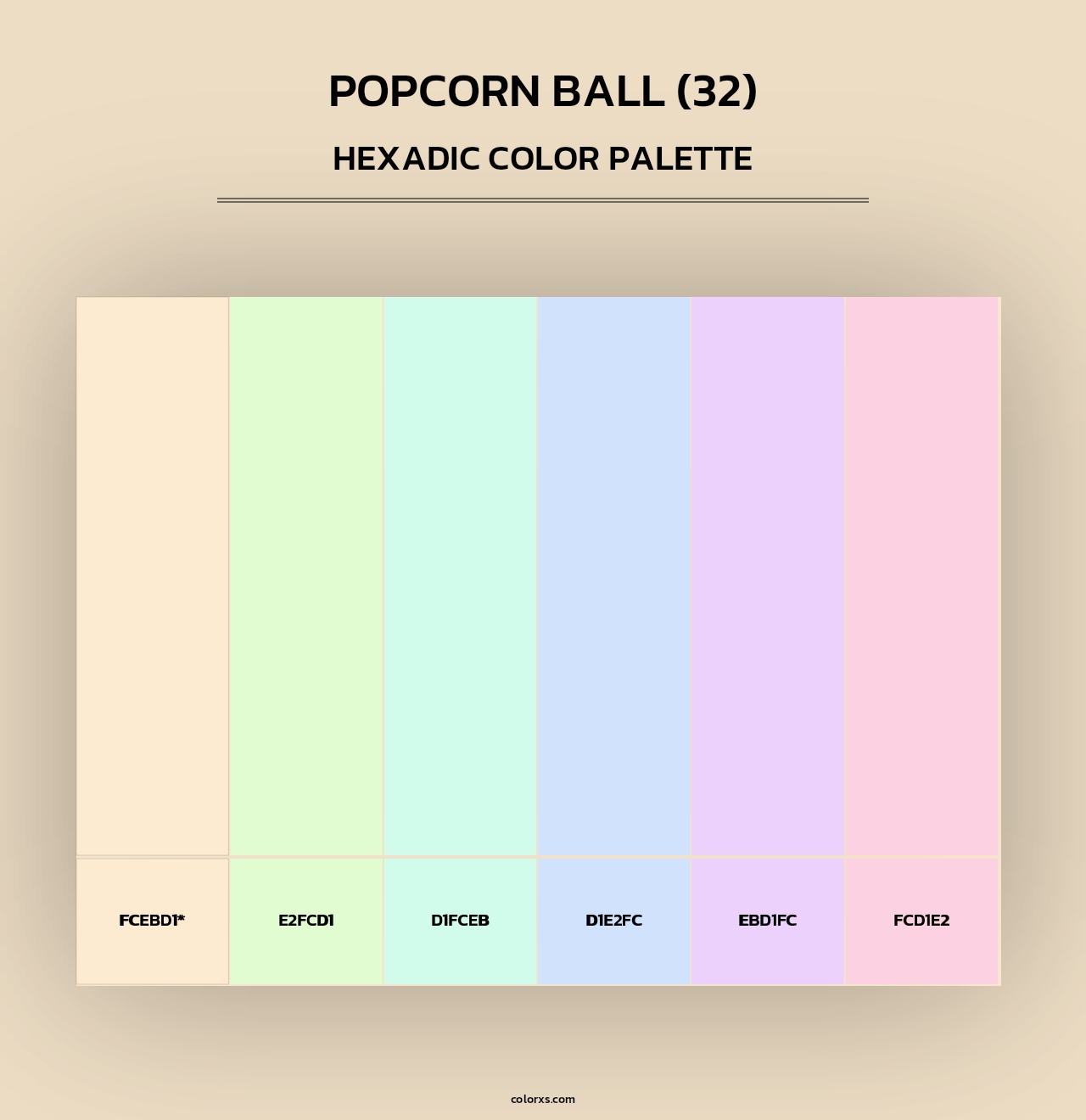 Popcorn Ball (32) - Hexadic Color Palette