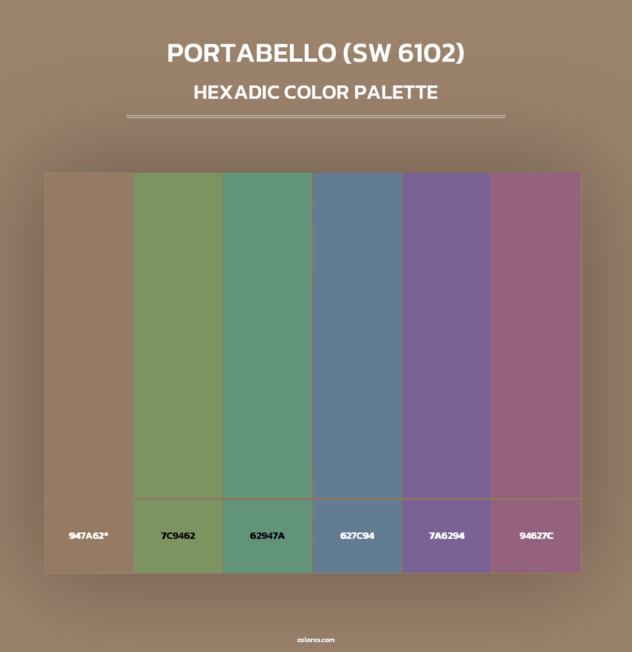 Portabello (SW 6102) - Hexadic Color Palette