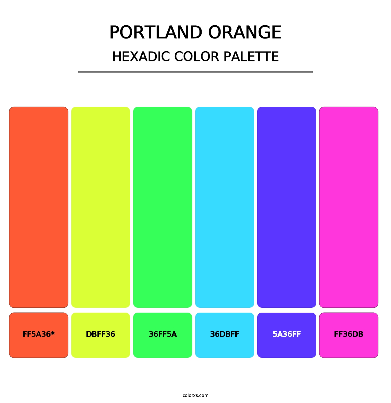 Portland Orange - Hexadic Color Palette