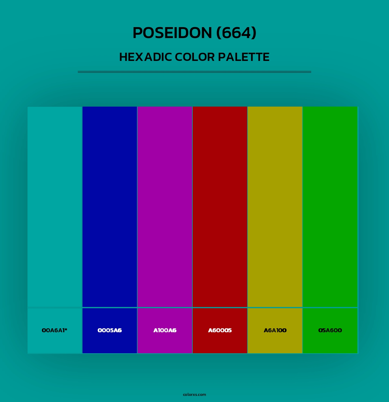 Poseidon (664) - Hexadic Color Palette